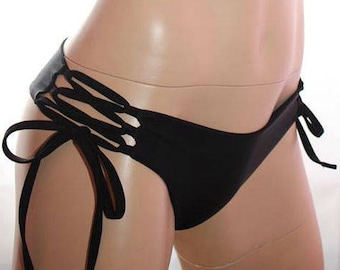 Lace Up #1 Bikini Bottoms - Low Height   (multiple color & coverage options)