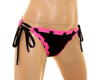 Black with Pink and Black Dot Trim (multiple coverage options)