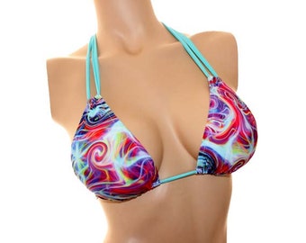 Electric Print Bikini Top