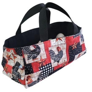 Egg Carton Tote Bag - Red Roster Patches (multiple size options)