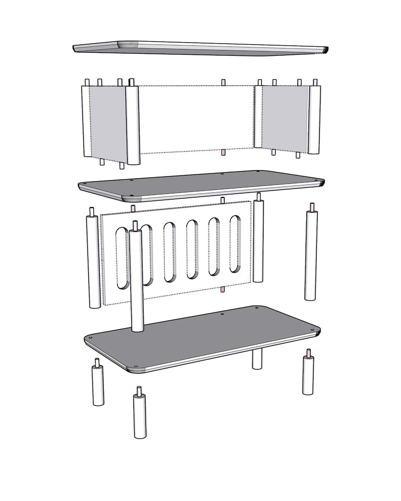 Exploded View Shelf 3-tier Wood Kitchen Shelf: Rustic Oak Coffee Station Organizer - Etsy