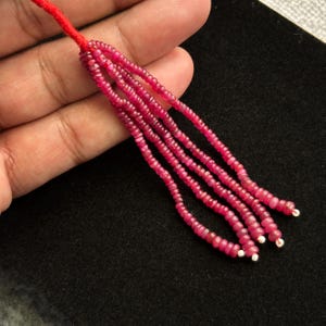 Natürliche Rubin Longido Mine Rondelle Perlen Quaste, Lose Rubin Perlen glatte Perlen Für Damen Schmuck Ohrringe Perlen -3 Zoll 3 x 4 MM Karat -43