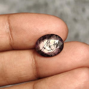 Rubis étoilé taillé en cabochon à facettes, pierre précieuse naturelle, rubis étoilé non serti, 13 x 10 x 5 mm, 6,5 carats, pierre pour bague artisanale