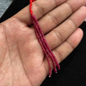 Natürliche Rubin Longido Mine Rondelle Perlen Quaste, Lose Rubin Perlen glatte Perlen Für Damen Schmuck Ohrringe Perlen -3 Zoll 2,5 x 3 MM CARAT-22