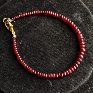 Perles rondes de mine Longido rubis naturel, bracelet de perles rubis en vrac, perles lisses pour bijoux pour femme -6 pouces 5 x 2 MM CARAT-28