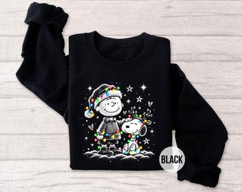Christmas Dog Sweatshirt, Cute Holiday Dog Shirt, Christmas Lights Sweatshirt, Festive Puppy Shirt, Cozy Christmas Gift