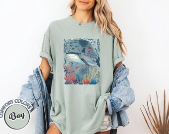 Comfort Colors® Whale Shark T-Shirt | Ocean Scene Tee | Underwater Marine Life Graphic Shirt | Coastal Beach Comfort Colors