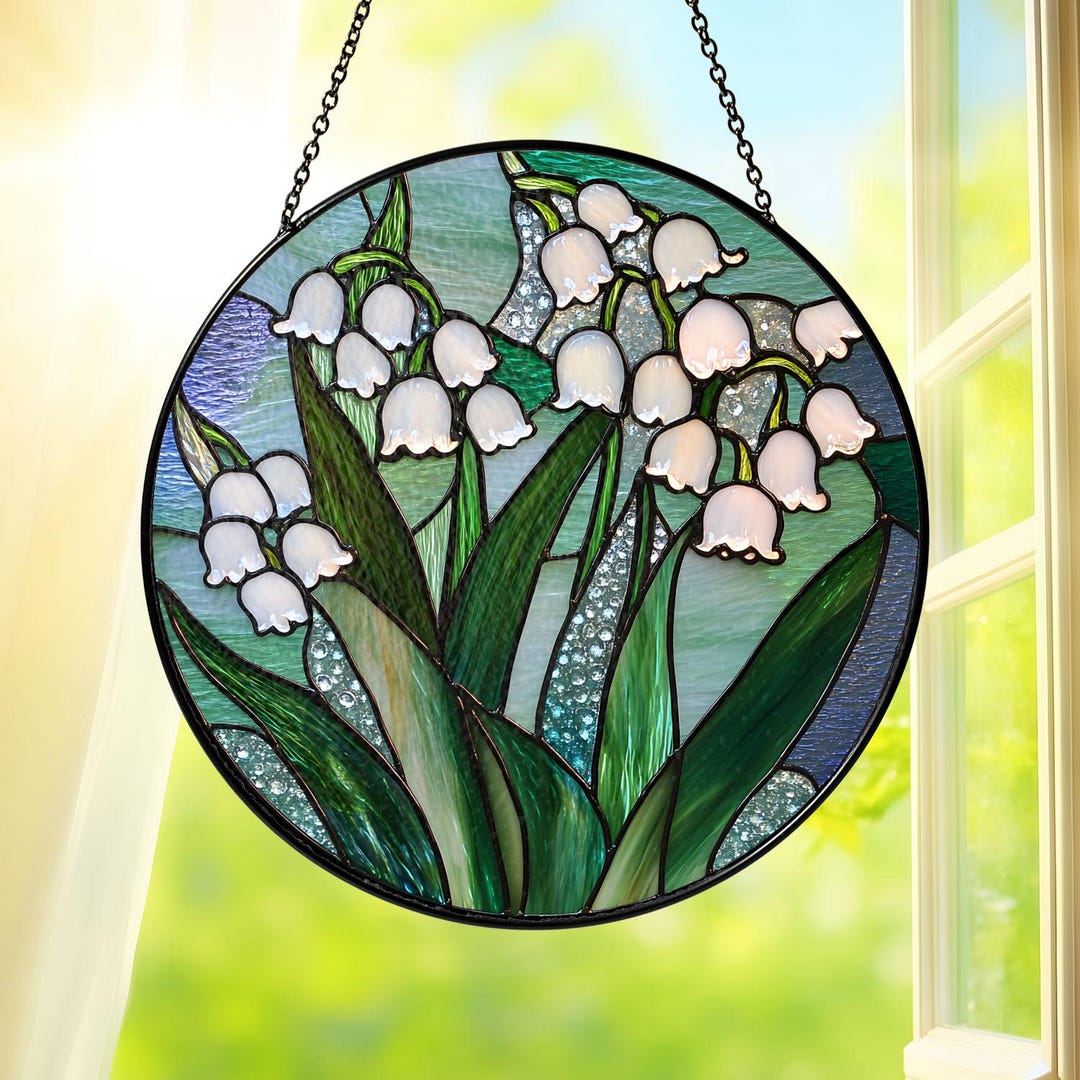 Lily of the Valley Stained Glass Suncatcher, Floral Window Hanging ...