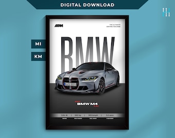 BMW M4 CSL Poster: Bavarian Sportscar Art Print (Digital Download)