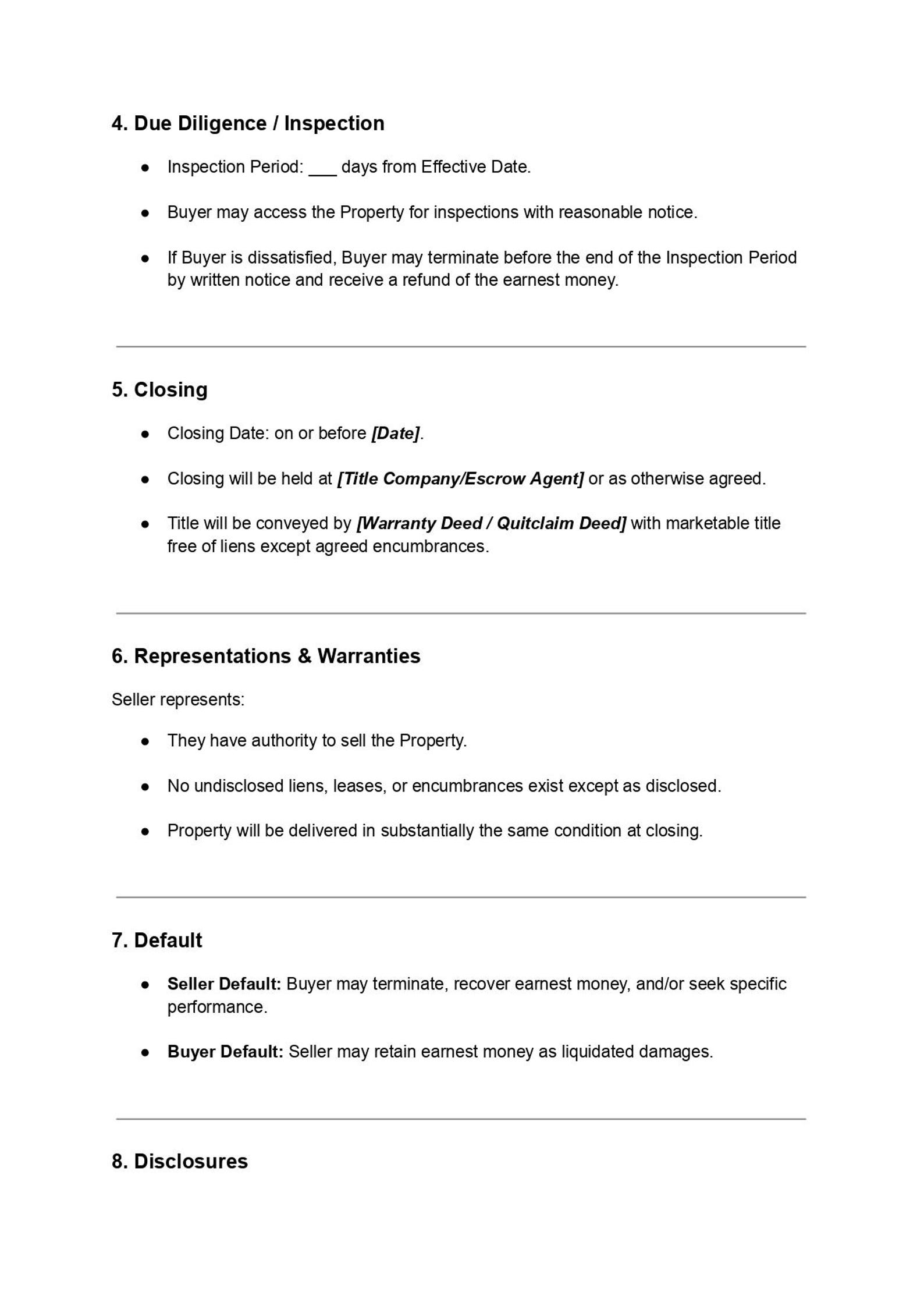 Wholesale Real Estate Purchase Agreement Template Editable DOC & PDF