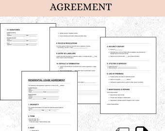 Residential Lease Agreement Bundle | Rental Contract Template DOC PDF | Instant Download