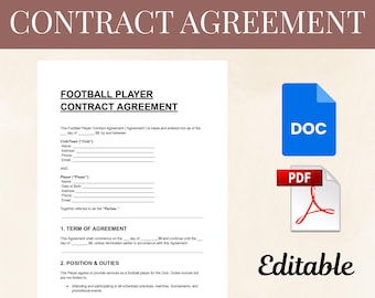Editable Football Player Contract Template: PDF & DOC