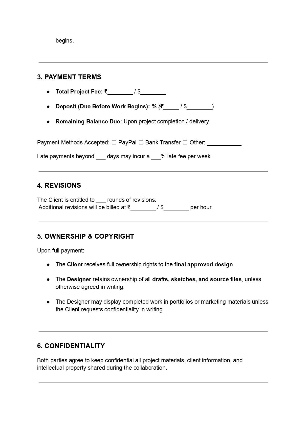 Graphic Design Service Contract | Editable DOC PDF | Designer Agreement ...