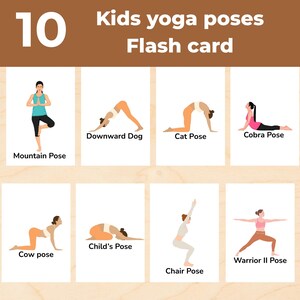 10 cartes mémoire de poses de yoga pour enfants PNG | Cartes imprimables de pleine conscience et de mouvement pour tout-petits d'âge préscolaire | Activité éducative calme