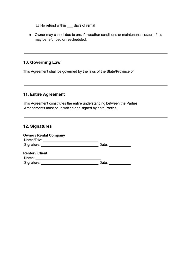 Boat Rental Agreement Template Editable DOC & PDF Etsy
