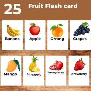 25 druckbare Obst Karteikarten mit echten Fotos Montessori Lernkarten für Kleinkinder & Vorschulkinder Sofortiger digitaler Download