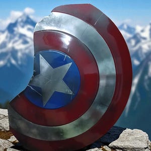 Broken Captain America Shield Replica: Avengers Endgame Metal Prop