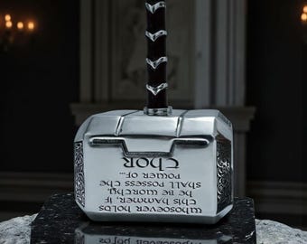 Personalized Thor Hammer: Resin Mjolnir Replica Prop