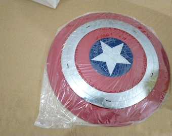 24 Inch Metal Superhero Shield – Falcon Inspired Collector Replica, Leather Straps, Wall Display