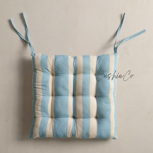 Striped Cotton Chair Cushion with Ties - Stylish Comfort for Your Home