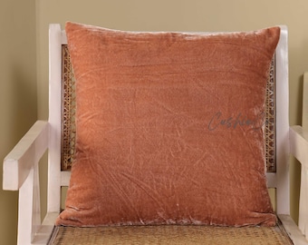 Velvet Pillow Cover: Terracotta Rust, Home Decor Accent