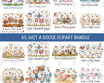 Lustige Gans Clipart Bundle, lustige Comicfiguren (digitaler Download)