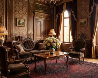 Alfombra oriental de lana anudada a mano, tonos carmesí intensos, 244 × 305 cm