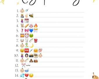 Baby Shower Emoji Pictionary Game - Here Comes the Son Theme
