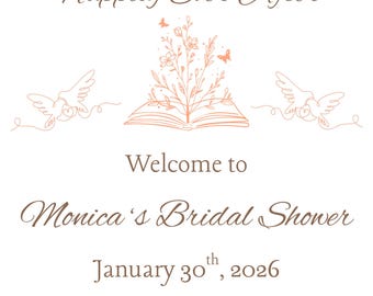 Book Theme Welcome Sign - Bridal Shower or Bachelorette