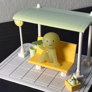 Miniature Bus Stop Scene, Smiski Display Magnetic Modular Figure Display, 3D Printed