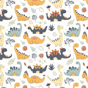 Childlike Dinosaur Pure Cotton Fabric,Sold By Half Yard,Making Quilt,Bags...Cotton Fabric