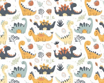 Childlike Dinosaur Pure Cotton Fabric,Sold By Half Yard,Making Quilt,Bags...Cotton Fabric