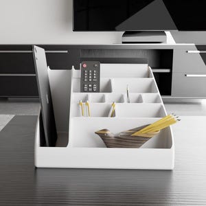 3D Printed Desk Organizer: Custom Color Modern Desktop Tray