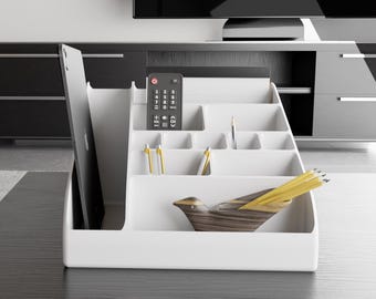 3D Printed Desk Organizer: Custom Color Modern Desktop Tray