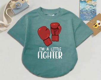Pelele para bebé "Pequeño luchador", body con guantes de boxeo, conjunto para concienciar sobre el cáncer, ropa para recién nacidos