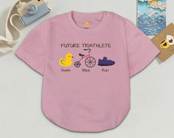 Body para bebé futuro triatleta, conjunto para nadar, andar en bicicleta y correr, ropa deportiva para bebé.