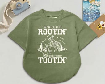 Se busca pelele de bebé vaquero "Rootin Tootin": body vaquero para regalo de baby shower