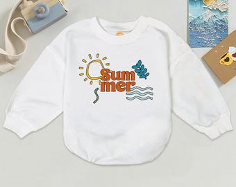 Pelele de verano hecho a mano para bebé: body minimalista, conjunto unisex, ropa para recién nacidos.