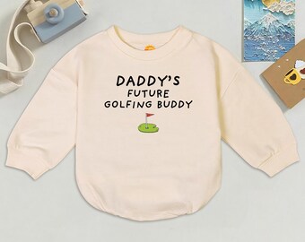 Pelele para bebé "El futuro compañero de golf de papá", body de algodón hecho a mano.