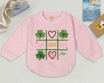Pelele de bebé hecho a mano para el Día de San Patricio, body con estampado de trébol de la suerte.