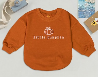 Pelele de bebé Calabaza Pequeña: Body de otoño/Halloween hecho a mano para recién nacidos