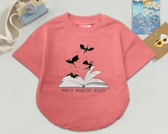 Body de bebé "Compañero de lectura de mamá", conjunto para amantes de los libros de fantasía con dragones.
