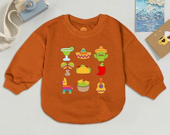 Romper bebé fiesta hecho a mano, traje de taco cactus margarita cinco de mayo