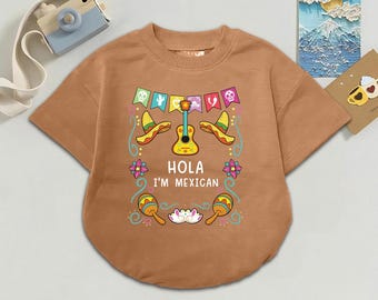 Body mexicano hecho a mano para bebé, conjunto de fiesta, camiseta para niño pequeño del Cinco de Mayo