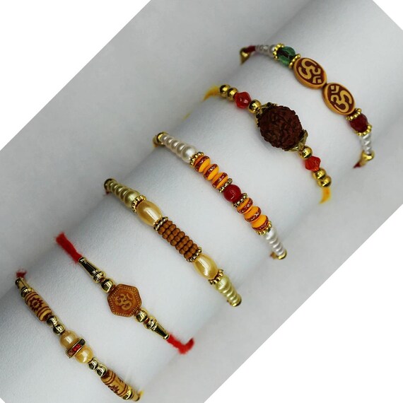 Send Sacred Rudraksha Bracelet Rakhi For Brother Hong Kong Online