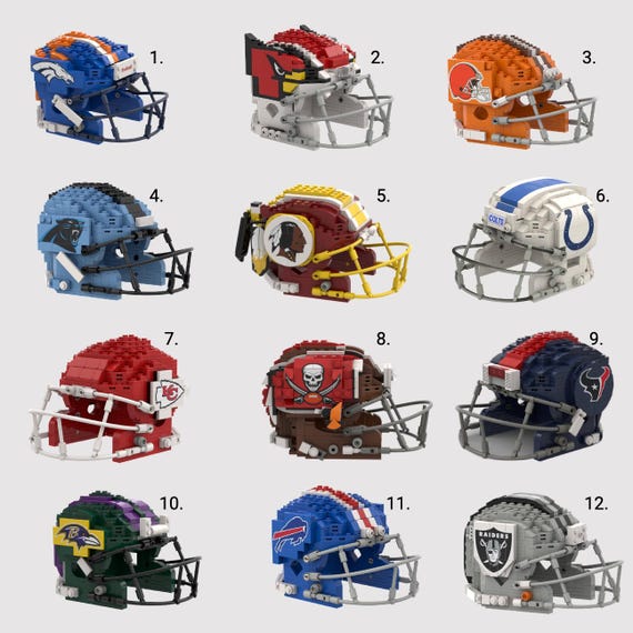 Football Helmet Building Blocks for Fans - Perfect Gift for Super Bowl Fans  - Room Decor - Desk Ornament - Super Bowl Gifts - Etsy