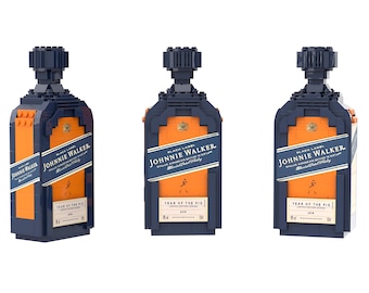 Johnny Walker Blue Label Bottle Building Block SeT  – Bar Decor, Gift for Him, Gift for Friend