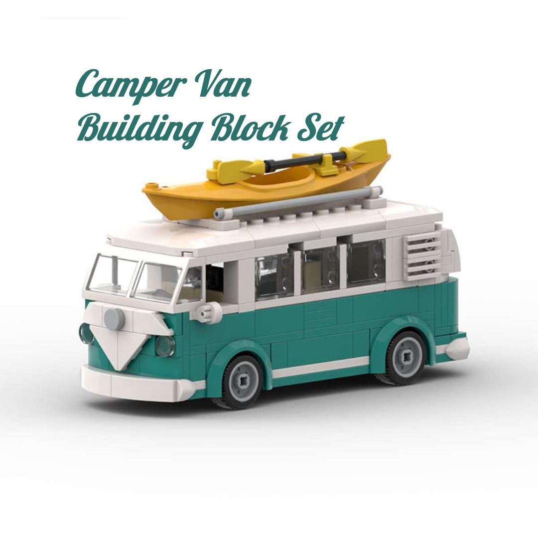 Retro Camper Van Building Block Set | DIY Travel Toy With Kayak - Etsy
