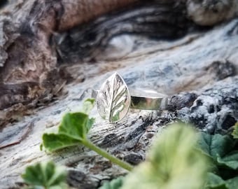 Artemisia vulgaris - Mugwort Leaf - Pure and Sterling Silver Ring  US Size 5, 6, 7, 8, 9, 10  by Quintessential Arts