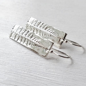 Forest Fern Earrings - Lady Fern - Pure Silver Earrings - Botanical Jewelry   by Quintessential Arts